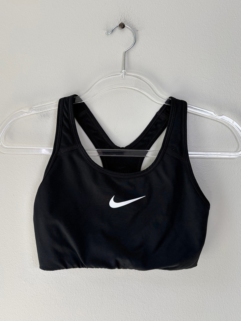 Nike Black Racerback Swoosh Sports Bra Workout Athletic Gym